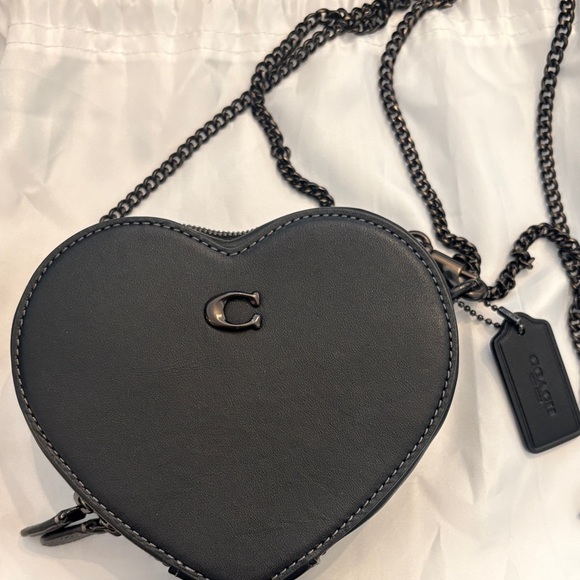 Coach Heart-Shaped Black Mini Bag - Picture 2 of 8